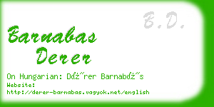 barnabas derer business card